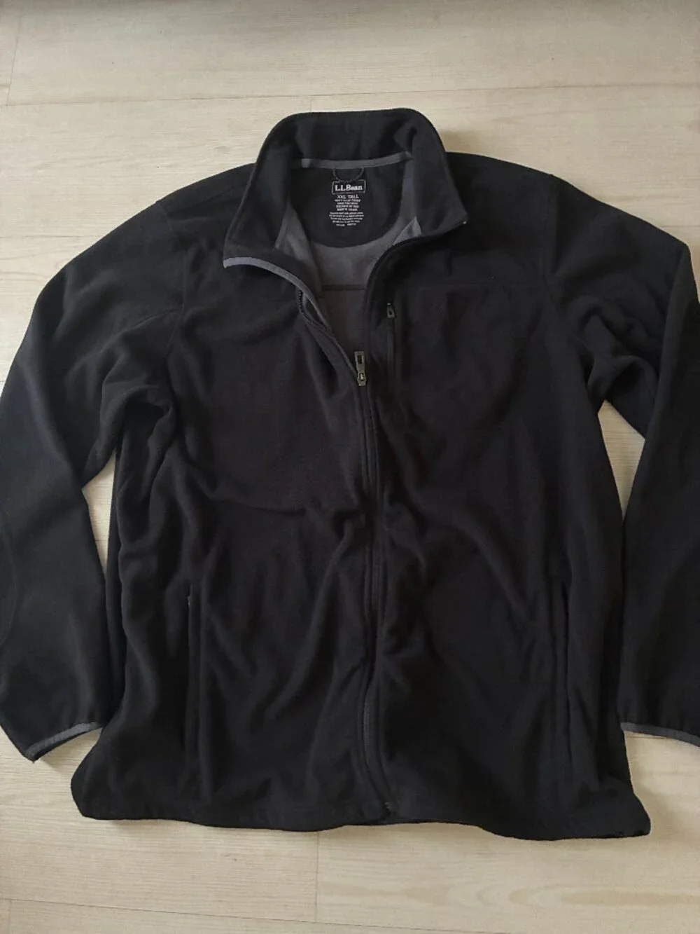 L.L. Bean Polartec Microfleece Full-Zip Black Jacket Men’s XXL Tall